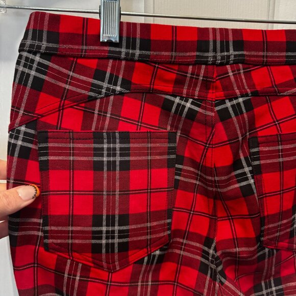 Sanctuary Red Plaid Grease Leggings.  NWOT Size Small - Picture 5 of 7